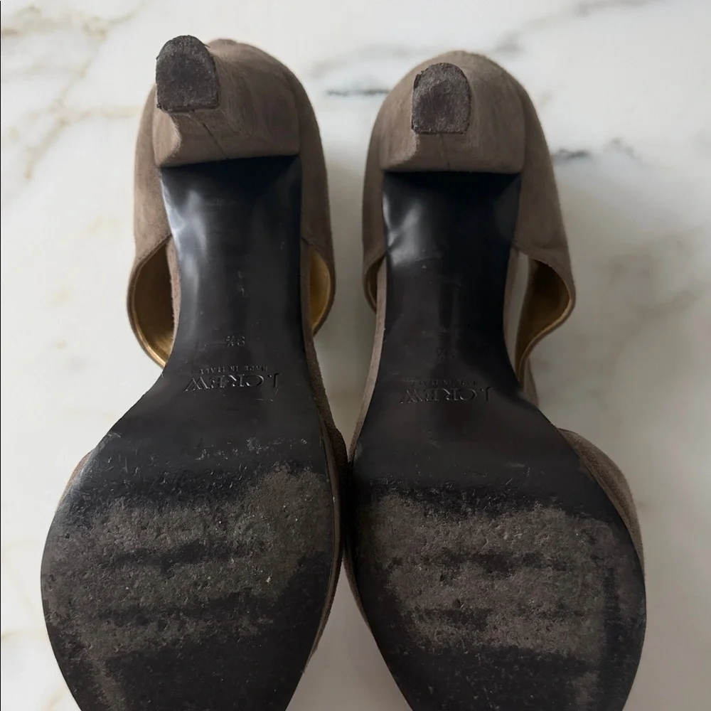 J. Crew Taupe Suede Open-Toe Heels - Picture 6 of 8